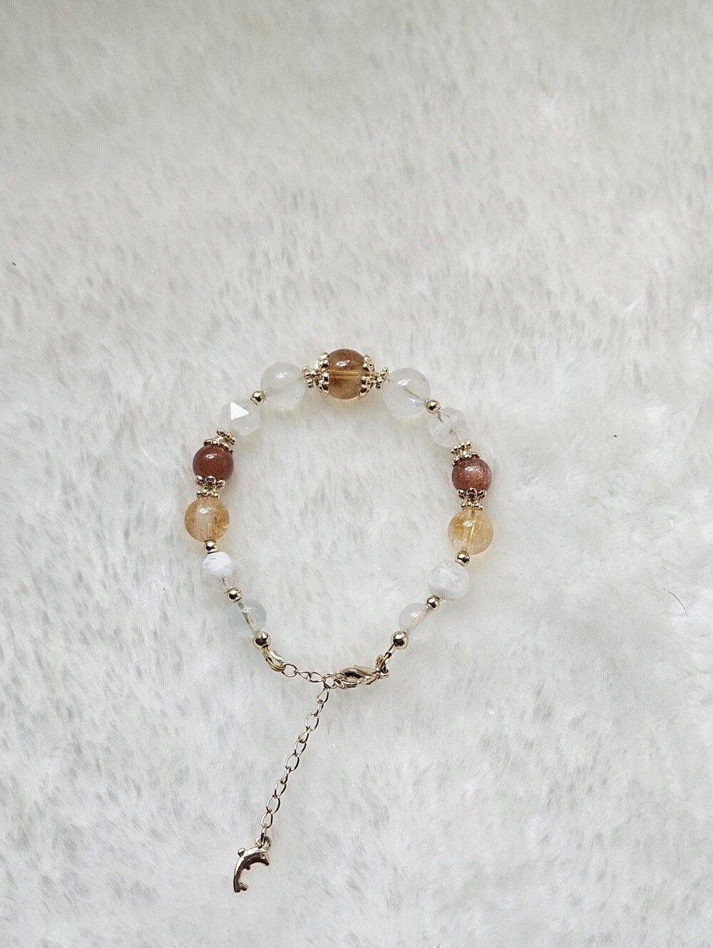 Natural Golden Rutilated Quartz Adjustable Bracelet